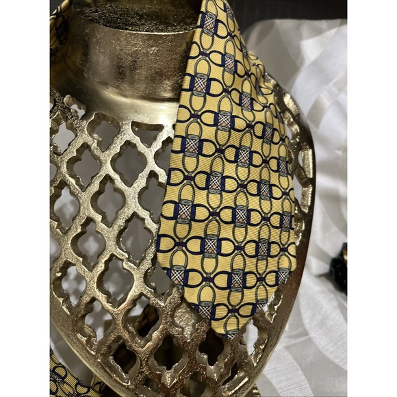 Burberry Vintage Neutral Kensington Check Plaid Equestrian Silk Long Wide Tie - Picture 2 of 7